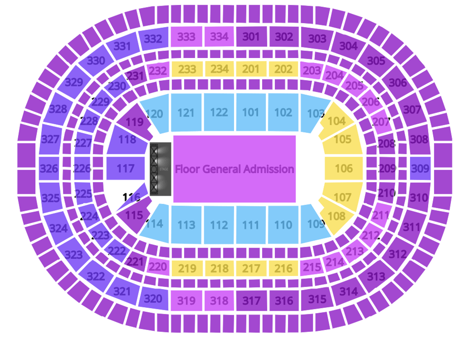 United Center Concert Map